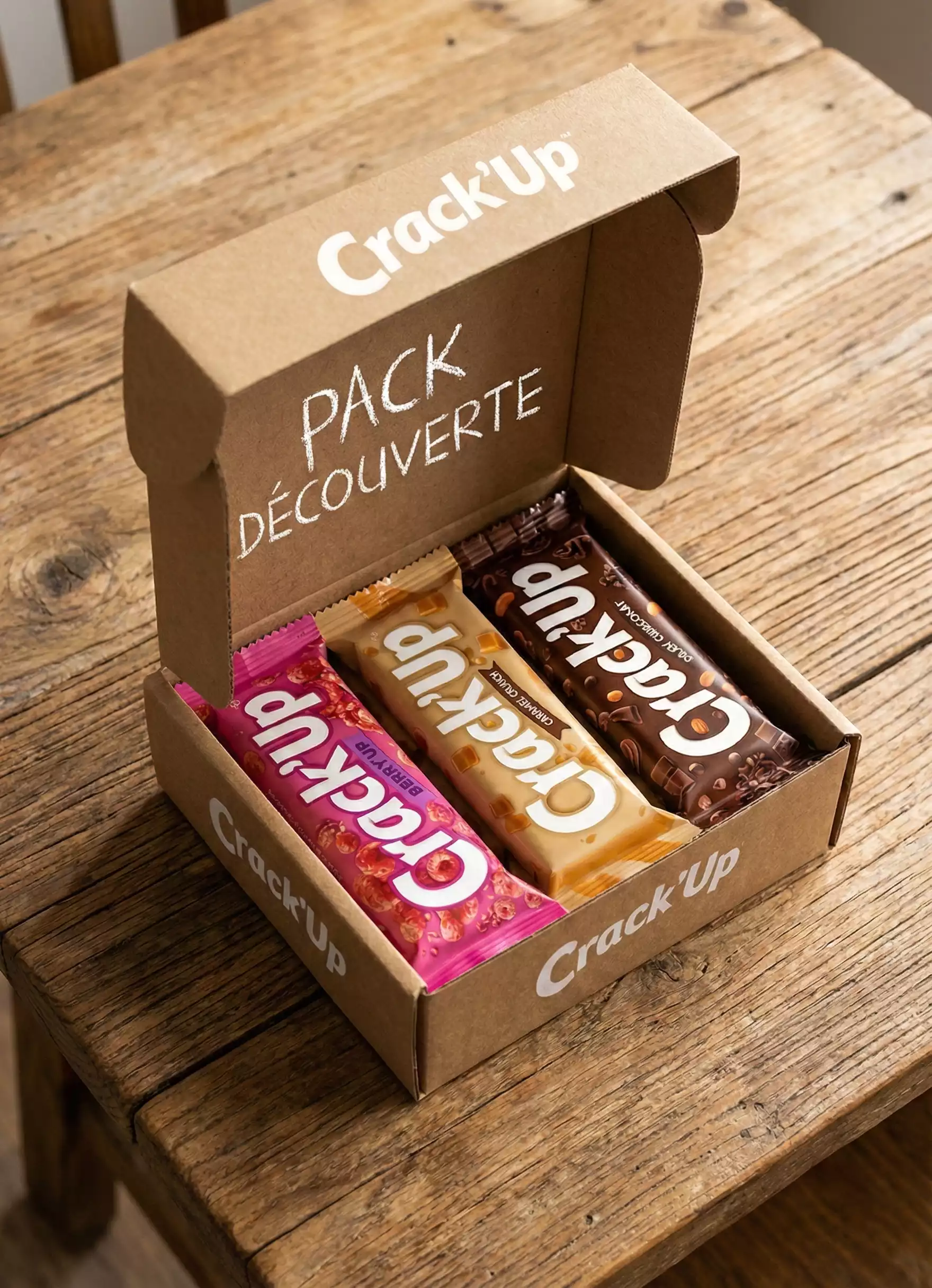 pack découverte crackup-min Assortiment Pack Découverte Crack'Up comprenant 9 barres céréalières fonctionnelles.