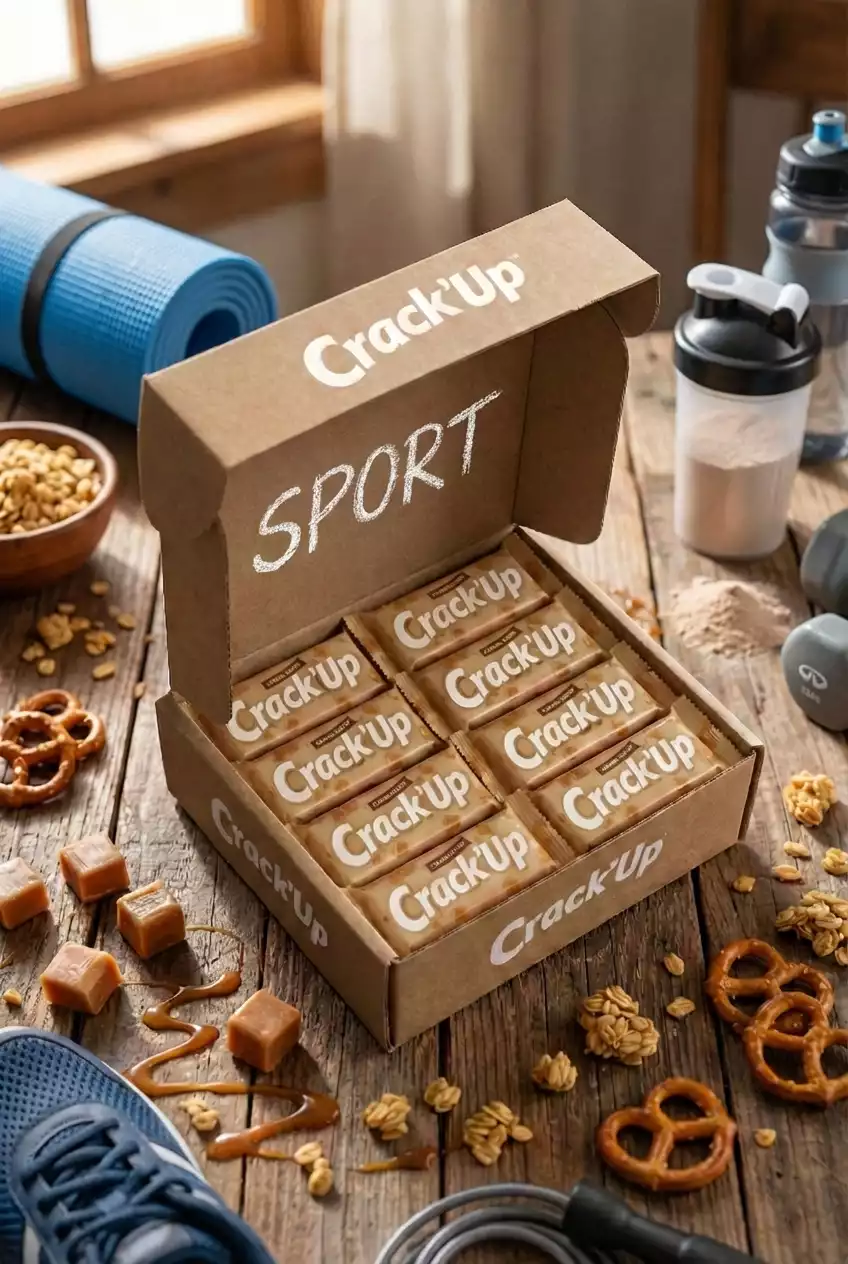 sport caramel crunch-min Pack de 10 barres Sport Caramel Crunch à la cacahuète pour la récupération physique.